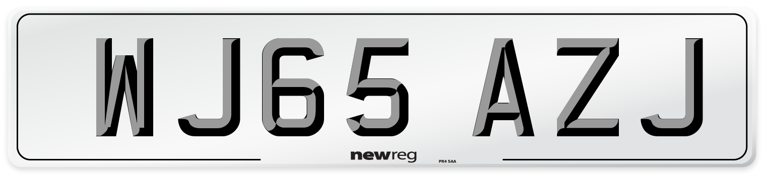 WJ65 AZJ Number Plate from New Reg